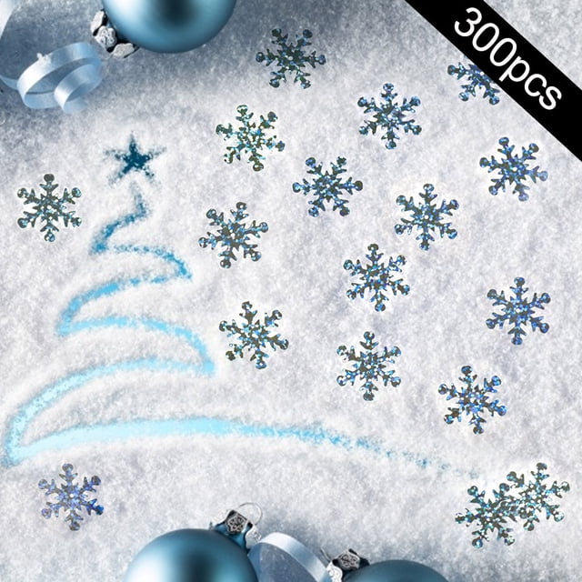 SSZMDLB under $5 Christmas Snowflake Confetti, PVC Metallic Snowflake Sequins, Party Decoration Scatter, Holiday Celebration Confetti, Event Table Scatter Decor
