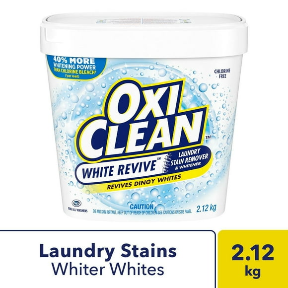 OxiClean White Revive Enzyme Laundry Stain Remover Powder, Effective on Grease, Blood, Wine Stains and More - Colour Safe, Chlorine Bleach-Free, 2.12 kg