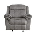 thumbnail image 2 of Fabric Upholstered Metal Reclining Club Chair with Center Console Gray - Saltoro Sherpi, 2 of 5