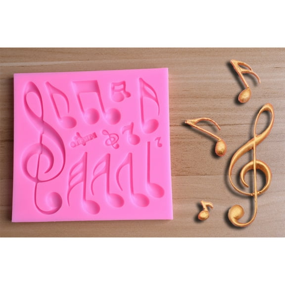 LEORX Musical Notes Decorations Baking Moulds Silicone Candy Making DIY Enthusiasts 2pcs