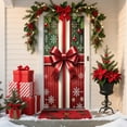 thumbnail image 4 of Antqov Christmas Door Cover Bow Winter Front Door Cover 35x71" Hanging Banner Photo Background Christmas Door Decoration for Home Party Supplies, 4 of 9