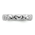 thumbnail image 4 of 925 Sterling Silver Stackable Expressions Rhodium Hearts Ring Size: 9; for Adults and Teens; for Women and Men, 4 of 5