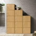 thumbnail image 5 of Hodedah 4 Door Enclosed Multipurpose Storage Cabinet for Home or Office, Beech, 5 of 5