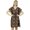 Brown, variant on Womens Floral Black Satin Kimono Bridesmaid Drawstring Cover Up Kaftan-12