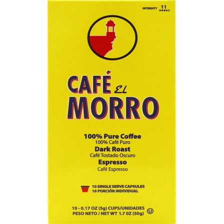 Cafe El Morro Espresso Capsules (40 Count); Pods Compatible with Nespresso OriginalLine Machines