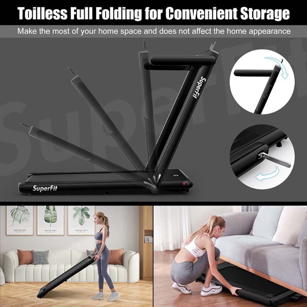 Demifill Folding Treadmilll, 2.25HP 2 in 1 Folding Treadmill with APP Speaker Remote Control, Folding, Electric, Motorized, Walking and Jogging Machine for Home and Office Workout, Green