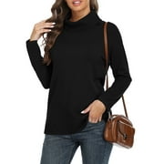 Asklazy Women's Turtleneck Sweater Long Sleeve Cozy Warm Casual Lightweight Soft Pullover Jumper Tops