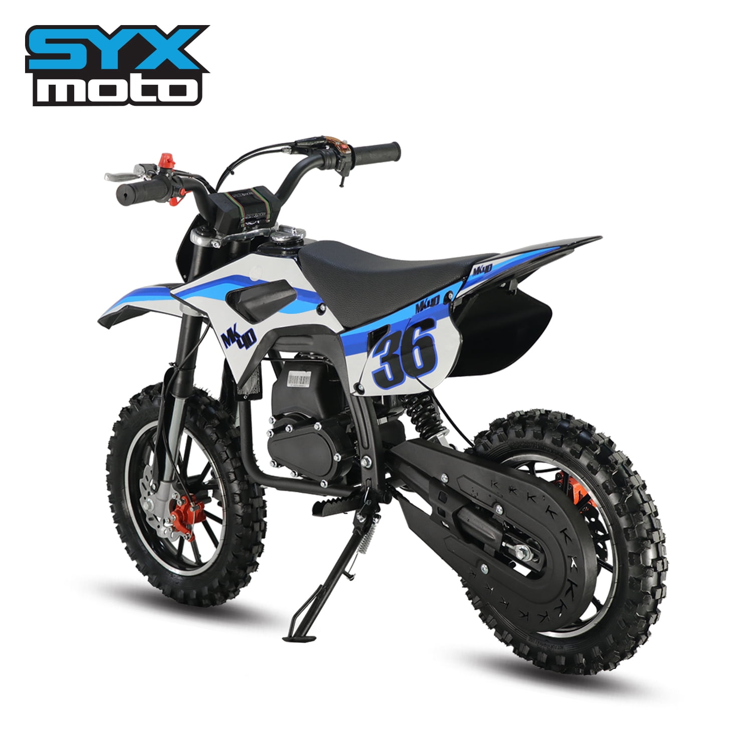 SYX MOTO MK 40cc 4 Stroke Mini Dirt Bike, Pull Start Automatic Transmission Pit Bike for Kids, Blue