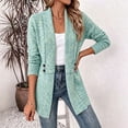 thumbnail image 4 of VEKDONE Womens Heathered Knit Cardigan Shawl Collar Open Front Overcoat Relaxed Fit Ribbed Cuffs and Hem Jackets Fall Winter Fashion Clothing for Commuting, 4 of 6