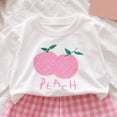 thumbnail image 4 of TOWED22 Toddler Baby Girl Fall Outfit Fruit Print Shirt and Gingham Plaid Pants Set Cute 2 Piece Winter Clothes(Pink,18-24 M), 4 of 5