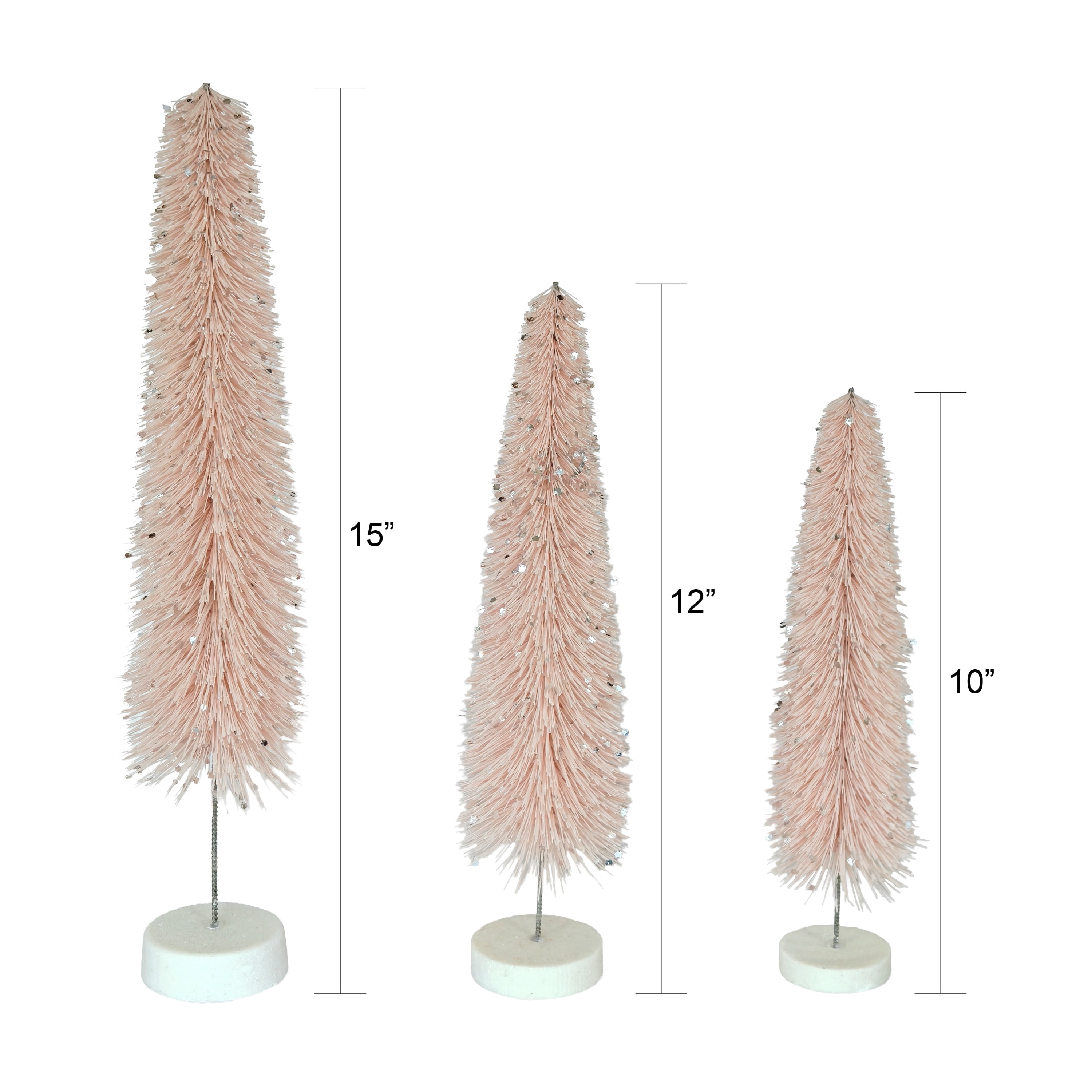3-Piece Christmas Village Tree Set, Pink, by Holiday Time