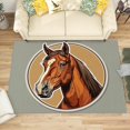 thumbnail image 1 of 3x5 Rug, Horse Door Mat Washable Non Slip Soft for Entryway, Western Farmhouse Animal Rug, Farm Animal Carpet, Horse Home Decor & Gifts, 1 of 7