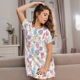 thumbnail image 2 of Lsque Pikmin Pattern Nightgowns for Women Sleep Shirts Short Sleeve Nightshirt Pullover Nightdress Soft Sleepwear Relaxed Fit Nightdress, 2 of 5