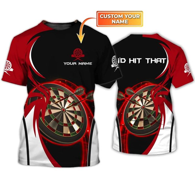 PLstar Cosmos-Camiseta de dardos con nombre personalizado para hombre, camisa con estampado 3D, de manga corta, informal, Unisex, DW82Adult size 6XL Gao Jinjia LED