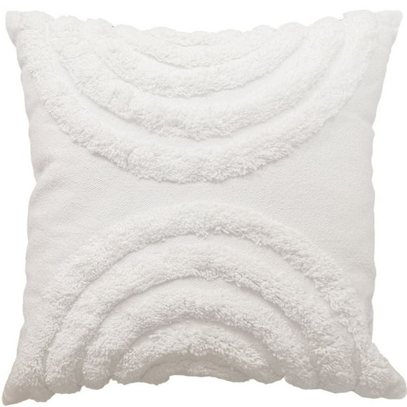 hometrends Sonic White Decorative Cushion, 18" x 18", modern
