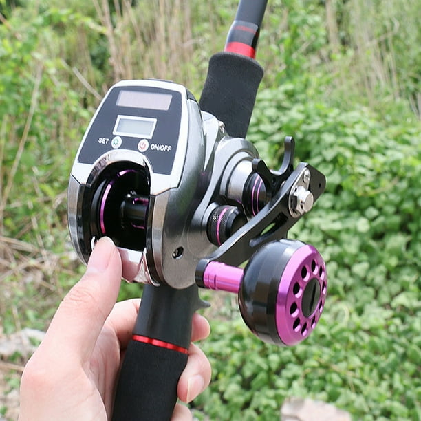 6+1BB 8.0:1 Ratio Digital Display Baitcasting Reel with Sun Power Charging  System High Speed Fishing Reel with Line Counter 
