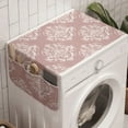 thumbnail image 1 of Damask Washing Machine Organizer, Asian Theme Royal Oriental Motifs in Monochrome Design with Floral Patterns, Anti-slip Fabric Top Cover for Washer and Dryer, Pale Salmon White, by Ambesonne, 1 of 1