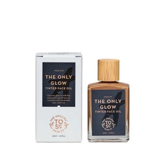 The Organic Skin Co The Only Glow Tinted Face Oil Bronzer Hydrating Moisturizer, Medium, 1 fl oz