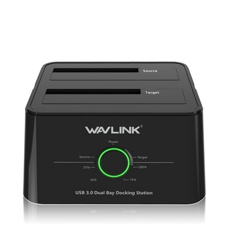 Wavlink USB 3.0 to SATA (5Gbps) Dual-Bay Hard Drive Docking Station For 2.5 inch/3.5 Inch HDD,SSD Support Offline Clone / Backup /UASP Functions [8TBx2 (Best Way To Clone Hdd)