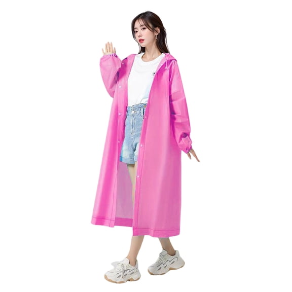 Thickened EVA Raincoat for Adults – Reusable Waterproof Rain Poncho with Hood, Lightweight Portable Emergency Rain Gear for Hiking Camping Travel