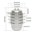 thumbnail image 2 of 5-Tier 12.2in Glass Lid Steamer Pot Stainless Steel Steamer Pot Stockpot for Kitchen (0.6 Mm Thickness), 2 of 14