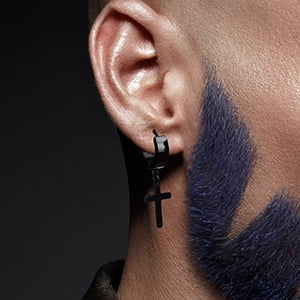 3 Pairs of Cross Earrings Dangle Hinged Men Earrings Stainless