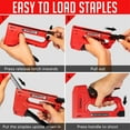 thumbnail image 4 of SHALL Light Duty Staple Gun for Wood - Red Upholstery Staple Gun with 1600pcs JT21 Staples 1/4, 5/16, 3/8 inch and Staple Remover - Fabric Stapler Gun for Crafts, DIY, Decoration, 4 of 7