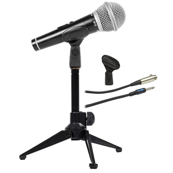 Samson M10 Dynamic Metal Microphone Detachable XLR/1/4" Cable Mic Clip Stand