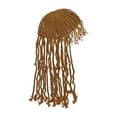 thumbnail image 5 of Women Crochet Beanie Cap, Knitted Crochet Hat Fashionable Headwear Girls Lady Tassel Braids Decorative Knit Skull Cap for Fishing, Backpacking Coffee, 5 of 7