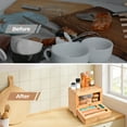 thumbnail image 6 of VicTsing Bamboo Bread Box, Corner Bread Box for Kitchen Countertop, Bread Box for Homemade Bread with Window, Bamboo Bread Box for Kitchen Countertop, Pantry Counter Corner, 6 of 11