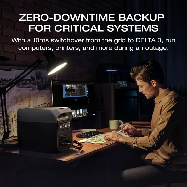 ECOFLOW DELTA 3 Plus Zonnegenerator met 220 W dubbelzijdig zonnepaneel, 1000 W zonne-energie-ingangsvermogen, LiFePO4-accu, 1024 Wh Portable Energiestation voor noodstroom thuis, kamperen en campers