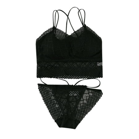 Penkiiy Womens Lady Sexy-Lace Briefs Low Waist Knickers Thongs Panties Underwear Garter Belts in Lingerie Plus Size Free size Black on Sale