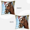 thumbnail image 3 of Kll Christmas Horse Decorative Throw Pillow Covers Velvet Soft For Couch Sofa Bedroom Living Room Outdoor -18"X18", 3 of 8