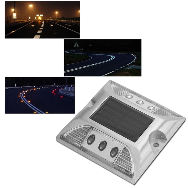 Lámpara de tierra, energía solar LED Tierra Luz de tierra de energía solar Luces de perno prisionero de carretera Acabado de lujo