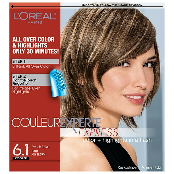 Hair Color + Hair Highlights, Light Ash Brown French Eclair - Hair Color + Hair Highlights, Light Ash Brown French Eclair -