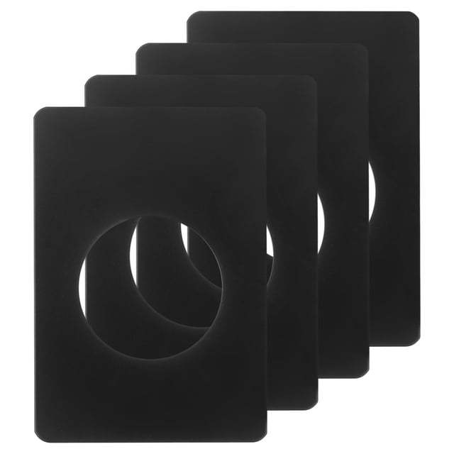 Uxcell 4 Pcs 130x90mm Plaque de Renforcement de Bouton de Porte en Acier Inoxydable, Noir