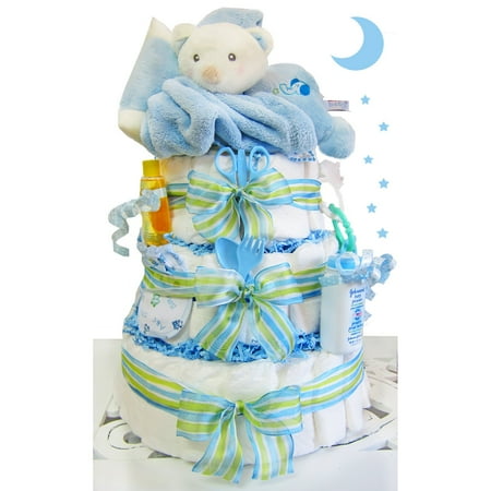 Sleepy Bear 3 Tier Diaper Cake - Boy