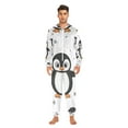 thumbnail image 2 of Penguins Cute Adult Onesie Pajamas Slim Fit Christmas One Piece Suit Pjs for Women and Men Hooded Zipper, 2 of 7