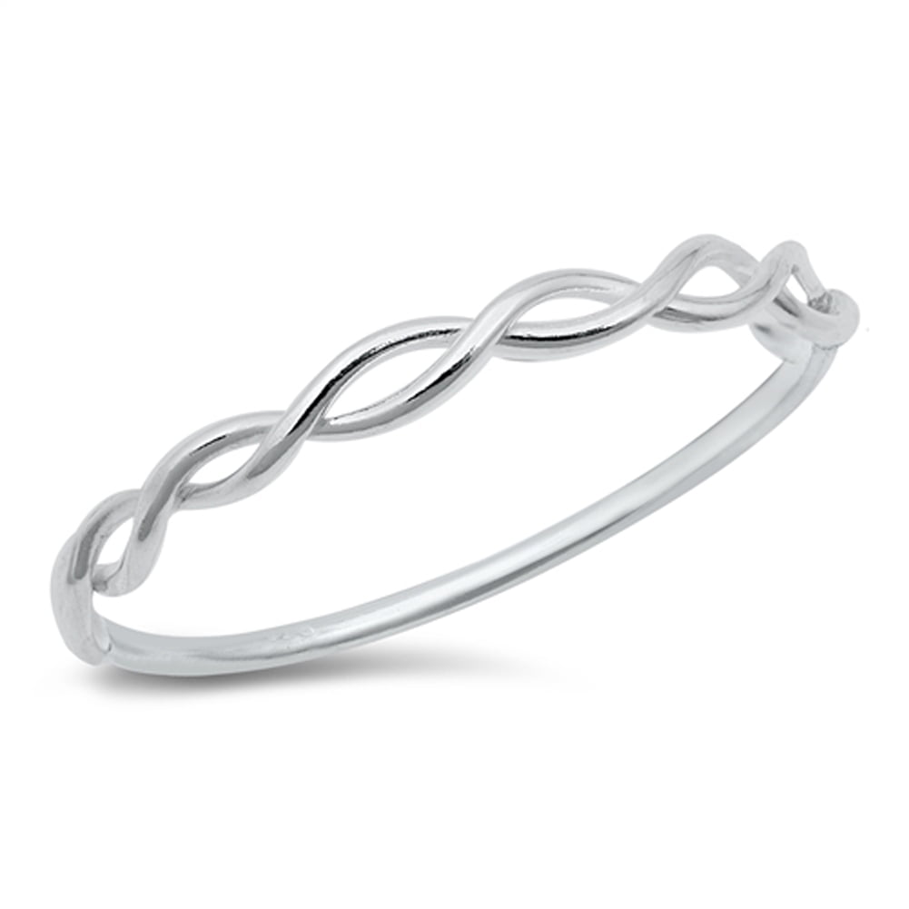 Twisted Rope Eternity Band .925 Sterling Silver Ring Sizes 3-10 