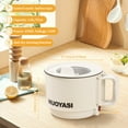 thumbnail image 2 of Keyohome Electric Hot Pot,1.9 Qt Ramen Cooker,Portable Multi-Functional Lazy Pot for Cooking Pasta Egg Soup,450 W Electric Non-Stick Cooker with over-Heating Protection for Dorm,Office,Travel(White), 2 of 10