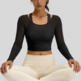 thumbnail image 7 of Vivianyn HD Women's Sheer Mesh Long Sleeve Crop Top, Casual Workout Top,Black,Size S-XXL, 7 of 7