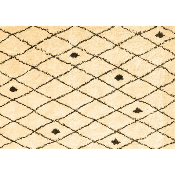Ahgly Company Indoor Rectangle Trellis Brown Contemporary Area Rugs, 2' x 5'