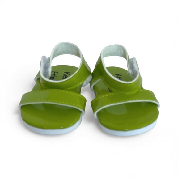 18 Inch Doll Sandals- Green Summer Sandals for 18 Inch Dolls