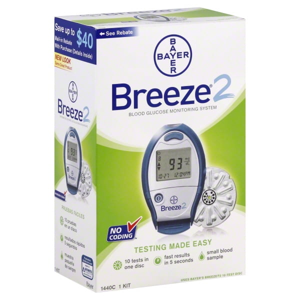 fort Pelagisch Doe mee BREEZE 2 Blood Glucose Monitoring System 1440C 1 Each - Walmart.com