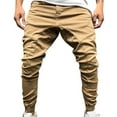 thumbnail image 2 of Riforla Men's Trousers Overalls Casual Sports Pants Trousers with Zipper Pockets Khaki M, 2 of 4