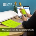 thumbnail image 3 of Fluorescent Sticker Paper, 8.5 x 11 Full Sheet Label, 100 Sheet Pack, Inkjet or Laser Printer, Online Labels (Color: Yellow), 3 of 9