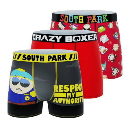 

CRAZY BOXER Mens 3Pk South Park Respect Authority Briefs