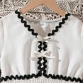 thumbnail image 5 of XEGLSBU Dresses for Girls Size 6 Kids Girls Lace Trim Dress with Bow Short Sleeve Ruffle Hem Party Gown for Summer White Size 10-11 Years, 5 of 9