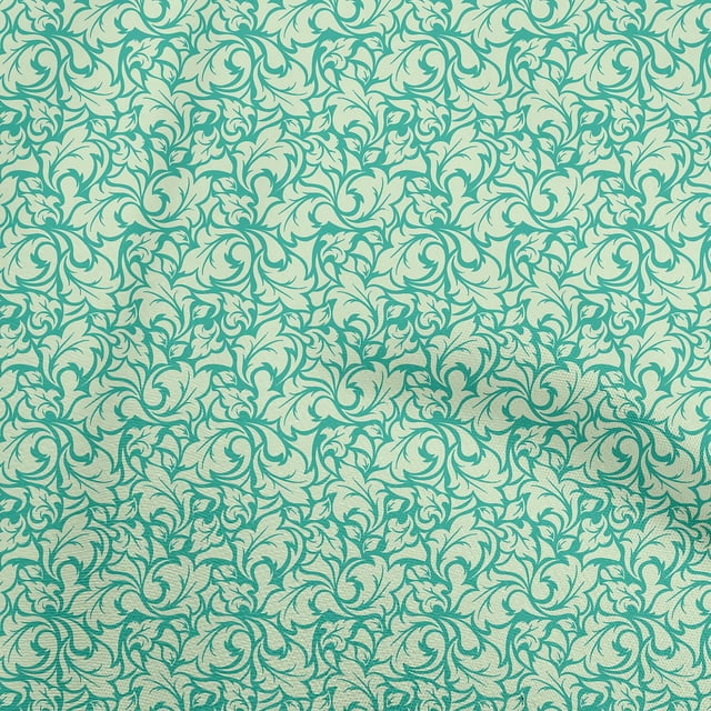 oneOone Velvet Light Mint Green Fabric Florals Sewing Material Print Fabric By The Yard 58 Inch Wide-SS