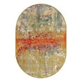 thumbnail image 2 of Unique Loom Outdoor Modern Collection Area Rug - Crumpled (4' 1" x 6' 1" Oval Multi/Gold), 2 of 11